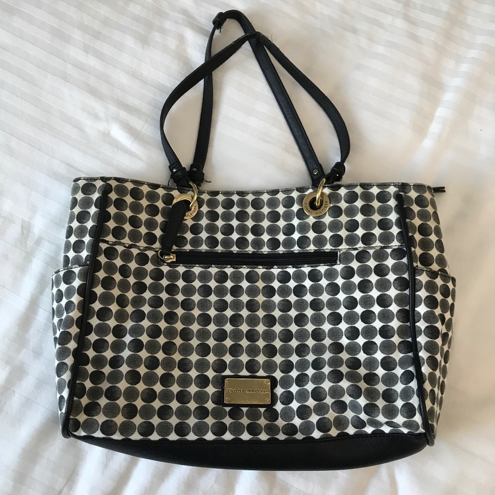 Tommy Hilfiger Black and White Shoulder Bag